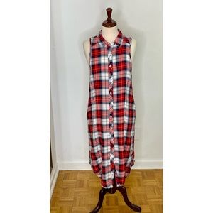 Hi-low Plaid Dress
